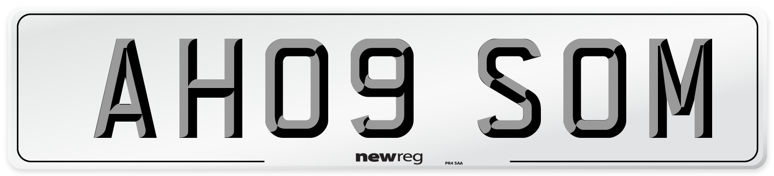 AH09 SOM Number Plate from New Reg